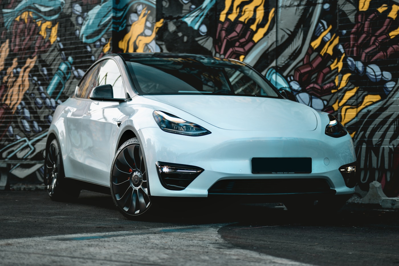 Tesla with paint protection film and ceramic tint